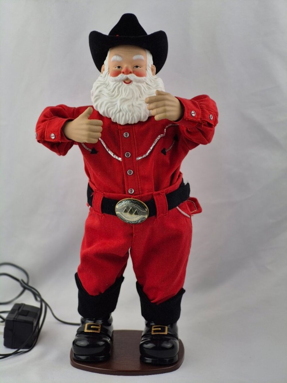 Holly Jolly Rock Santa Alan Jackson Animated Dancing Cowboy 1999 Sings & Swings - Picture 3 of 17